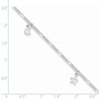 Sterling Silver Polished Star and Moon 9in Plus 1in Ext. Anklet