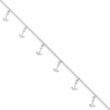 Sterling Silver Polished Anchors 9in Plus 1in Ext. Anklet