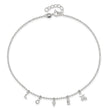 Sterling Silver LOVE 10 in Plus1 in Ext. Anklet