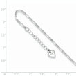 Sterling Silver Polished Heart 9in Plus 1in Ext. Anklet