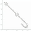 Sterling Silver Polished Flower 9in Plus 1in Ext. Anklet
