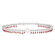 Sterling Silver Red Beads 10in Plus 1in Ext. Anklet - Birthstone Company
