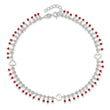 Sterling Silver Red Beads 10in Plus 1in Ext. Anklet - Birthstone Company
