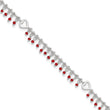 Sterling Silver Red Beads 10in Plus 1in Ext. Anklet