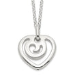 Sterling Silver Polished Heart Pendant Necklace