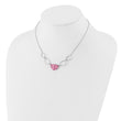 Sterling Silver Polished Pink Preciosa Crystal Triangle Necklace
