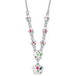 Sterling Silver Stellux Multicolor Crystal Flower w/ 2in ext. Necklace