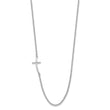 Sterling Silver Rhodium-plated Small Off-Set Sideways Curved Cross Necklace