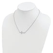 Sterling Silver Rhodium-plated Large D/C Sideways Cross Necklace