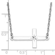 Sterling Silver Rhodium-plated Large D/C Sideways Cross Necklace