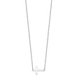 Sterling Silver Rhodium-plated Large Sideways Cross Necklace