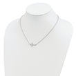 Sterling Silver Rhodium-plated Large Sideways Cross Necklace