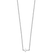 Sterling Silver Rhodium-plated Small Sideways Cross Necklace