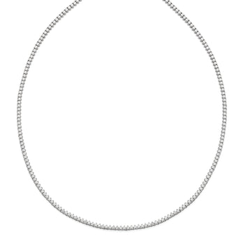 Sterling Shimmer Sterling Silver Rhodium-plated 24 inch 220 Stone CZ Riviera Necklace