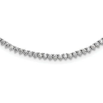 Sterling Shimmer Sterling Silver Rhodium-plated 24 inch 220 Stone CZ Riviera Necklace