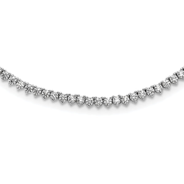Sterling Shimmer Sterling Silver Rhodium-plated 24 inch 220 Stone CZ Riviera Necklace