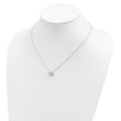 Sterling Silver Rhodium-plated 8mm Bezel CZ Necklace