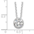 Sterling Silver Rhodium-plated 8mm Bezel CZ Necklace