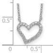 Sterling Silver Rhodium-plated CZ Open Heart 18 inch Necklace
