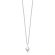 Sterling Silver Rhodium-plated 6-7mm White Semi-Round Freshwater Cultured Pearl and CZ 17 inch Necklace