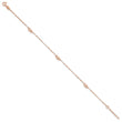 Sterling Silver Rose-tone Polished Hearts 9in Plus 1in Ext Anklet