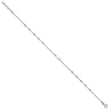 Sterling Silver Rhod-plated Diamond-cut Beads 9in Plus 1in Ext. Cross Ankle