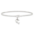 Sterling Silver 9inch Hollow Polished 3-D Dolphin Anklet