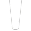 Sterling Silver CZ 18in Curved Bar Necklace