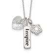 Sterling Silver Enameled INSPIRE Crystal Heart Necklace