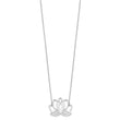 Sterling Silver Rhodium-plated Polished Lotus Flower 18 inch Necklace