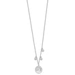 Sterling Silver Rhodium-plated CZ with Tree with 1in ext. Necklace