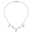 Sterling Silver Polished Enameled Floral & Butterfly Children's Necklace