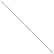 Sterling Silver 2-Strand Beaded Infinity Symbol 9in Plus 1in ext. Anklet