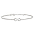 Sterling Silver 2-Strand Beaded Infinity Symbol 9in Plus 1in ext. Anklet
