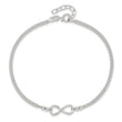 Sterling Silver 2-Strand Beaded Infinity Symbol 9in Plus 1in ext. Anklet
