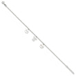 Sterling Silver Faith, Believe and Angel Dangles 9in Plus 1in Ext. Anklet