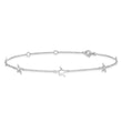 Sterling Silver Rhodium-plated Starfish 9 inch with a 2 inch extention Anklet
