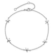 Sterling Silver Rhodium-plated Starfish 9 inch with a 2 inch extention Anklet