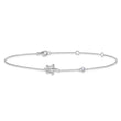Sterling Silver Rhodium-plated CZ Turtle 9 inch with a 2 inch extention Anklet