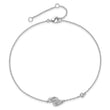 Sterling Silver Rhodium-plated Polished CZ Flip Flops 9 inch with a 2 inch extention Anklet