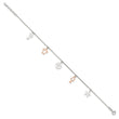 Sterling Silver Rose-tone Seashore Dangles 9in Plus 1in Ext. Anklet