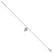 Sterling Silver Rhodium-plated Created Opal Palm Tree 9 inch with a 1 inch extention Anklet - Birthstone Company