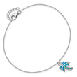 Sterling Silver Rhodium-plated Created Opal Palm Tree 9 inch with a 1 inch extention Anklet - Birthstone Company