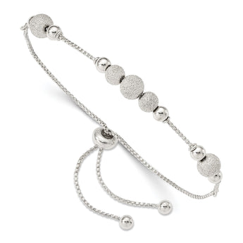 Sterling Silver Beaded Adjustable Bracelet - Birthstone Company