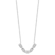 Sterling Silver Rhodium-plated Baguette CZ Bars w/ 1in ext. Necklace