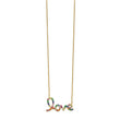 Prizma Sterling Silver Gold-tone 14K Flash Gold-plated 16 inch Colorful CZ LOVE Necklace with 2 inch Extender