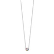 Prizma Sterling Silver Rhodium-plated 16 inch White and Colorful CZ Circle Necklace with 2 inch Extender