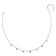 Prizma Sterling Silver Rhodium Plated 16 inch Dangling Colorful CZ Necklace with 2 inch Extender