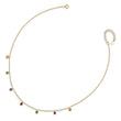 Prizma Sterling Silver Gold-tone 14K Flash Gold-plated 16 inch Dangling Colorful CZ  Necklace with 2 inch Extender