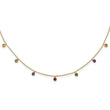 Prizma Sterling Silver Gold-tone 14K Flash Gold-plated 16 inch Dangling Colorful CZ  Necklace with 2 inch Extender